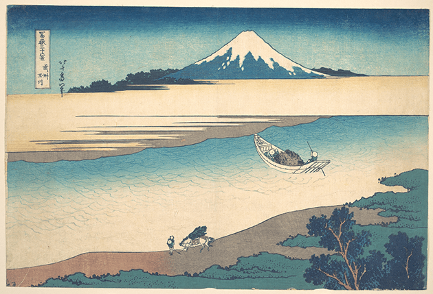  Katsushika Hokusai, Ukiyo-e print of the Tama River abd Mt. Fuji, 1823 – 29, The Metropolitan Museum, New York. Image: © Metropolitan Museum of Art, New York, The Howard Mansfield Collection, Purchase, Rogers Fund, 1936